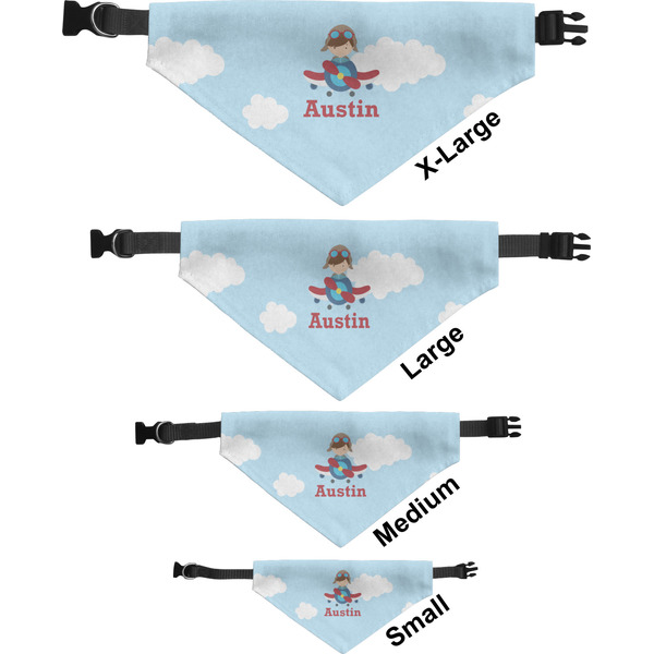 Airplane & Pilot Pet Bandana Sizes