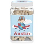 Airplane & Pilot Dog Treat Jar (Personalized)