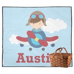 Airplane & Pilot Outdoor Picnic Blanket (Personalized)