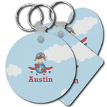 Airplane & Pilot Plastic Keychain (Personalized)