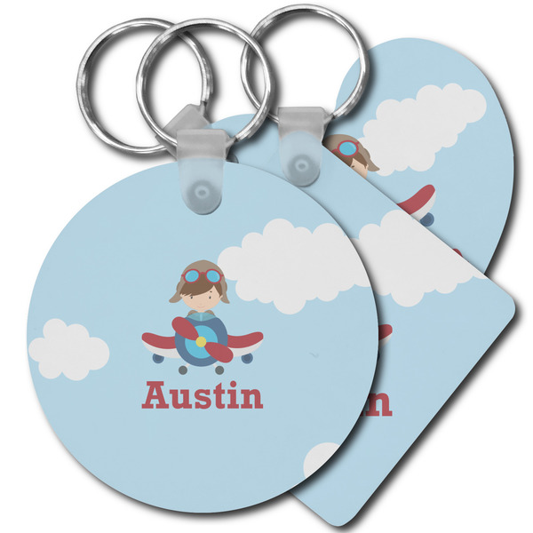 Custom Airplane & Pilot Plastic Keychain (Personalized)