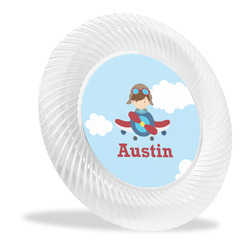 Airplane & Pilot Plastic Party Dinner Plates - 10" (Personalized)