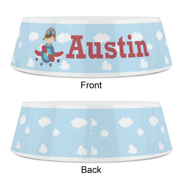 Airplane & Pilot Plastic Pet Bowls - Small - APPROVAL