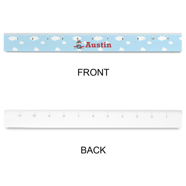Airplane & Pilot Plastic Ruler - 12" - APPROVAL