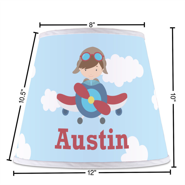 Airplane & Pilot Poly Film Empire Lampshade - Dimensions