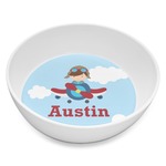 Airplane & Pilot Melamine Bowl - 8 oz (Personalized)