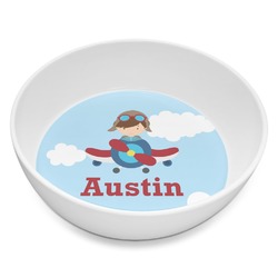Airplane & Pilot Melamine Bowl - 8 oz (Personalized)