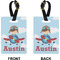 Airplane & Pilot Rectangle Luggage Tag (Front + Back)