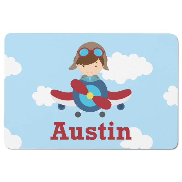 Airplane & Pilot Rectangular Fridge Magnet - FRONT