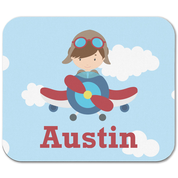 Airplane & Pilot Rectangular Mouse Pad - APPROVAL