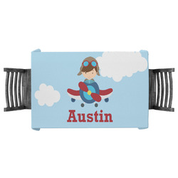 Airplane & Pilot Tablecloth - 58"x58" (Personalized)