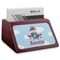 Airplane & Pilot Red Mahogany Business Card Holder - Angle