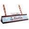 Airplane & Pilot Red Mahogany Nameplates with Business Card Holder - Angle