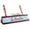 Airplane & Pilot Red Mahogany Nameplate with Business Card Holder (Personalized)