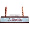 Airplane & Pilot Red Mahogany Nameplates with Business Card Holder - Straight