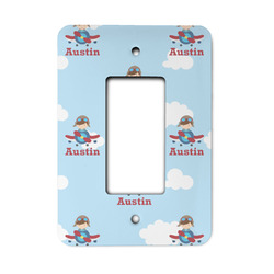 Airplane & Pilot Rocker Style Light Switch Cover (Personalized)