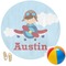 Airplane & Pilot Round Beach Towel (Personalized)