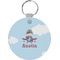 Airplane & Pilot Round Plastic Keychain (Personalized)