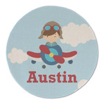 Airplane & Pilot Round Linen Placemat (Personalized)