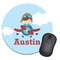 Airplane & Pilot Round Mouse Pad