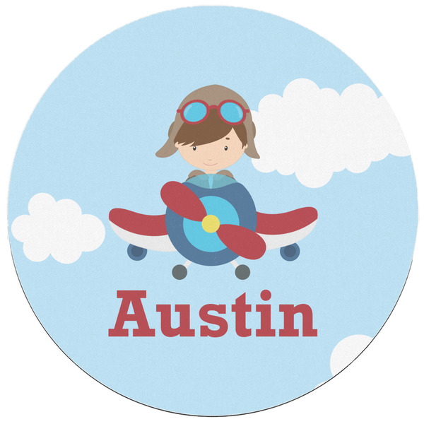 Airplane & Pilot Round Mousepad - APPROVAL