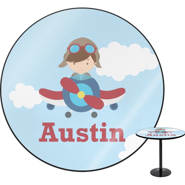 Custom Airplane & Pilot Round Table - 30" (Personalized)