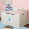 Airplane & Pilot Round Wall Decal on Toy Chest