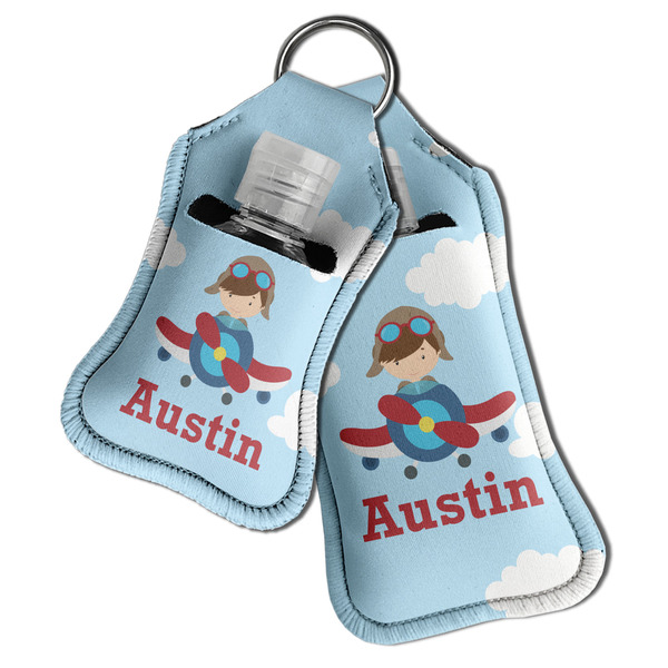 Airplane & Pilot Sanitizer Holder Keychain - Both in Case (PARENT)