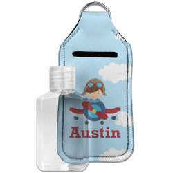 Airplane & Pilot Hand Sanitizer & Keychain Holder - Large (Personalized)