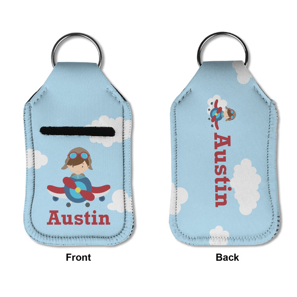 Airplane & Pilot Sanitizer Holder Keychain - Small APPROVAL (Flat)