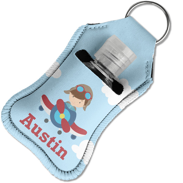 Airplane & Pilot Sanitizer Holder Keychain - Small in Case