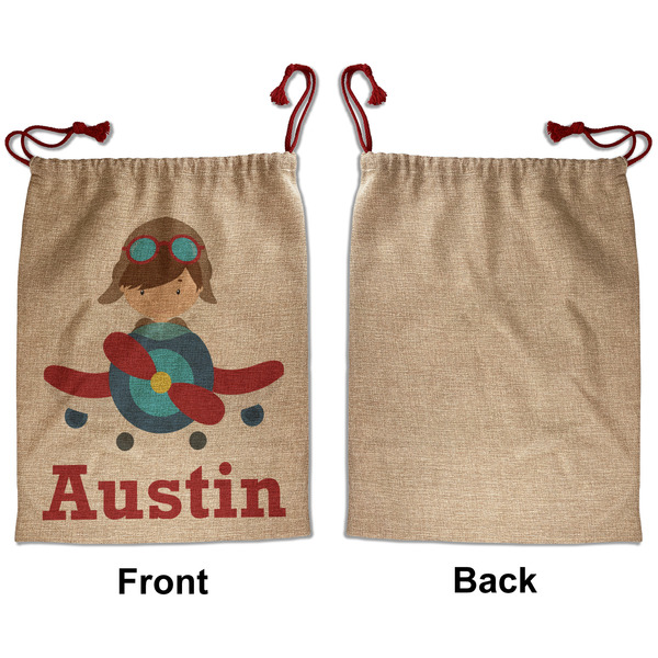 Airplane & Pilot Santa Bag - Approval - Front