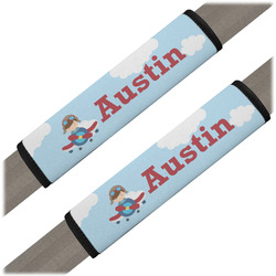 Airplane & Pilot Seat Belt Covers (Set of 2) (Personalized)