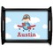 Airplane & Pilot Black Wooden Tray - Large (Personalized)