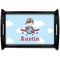 Airplane & Pilot Black Wooden Tray - Small (Personalized)