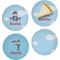 Airplane & Pilot Set of Appetizer / Dessert Plates