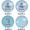 Airplane & Pilot Set of Lunch / Dinner Plates (Approval)