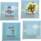 Airplane & Pilot Set of 4 Glass Square Lunch / Dinner Plate 9.5" (Personalized)