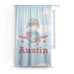 Airplane & Pilot Sheer Curtain (Personalized)