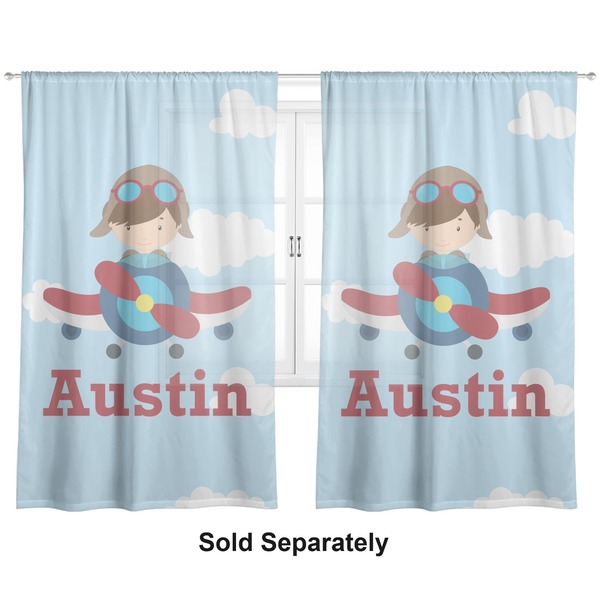 Airplane & Pilot Sheer Curtains