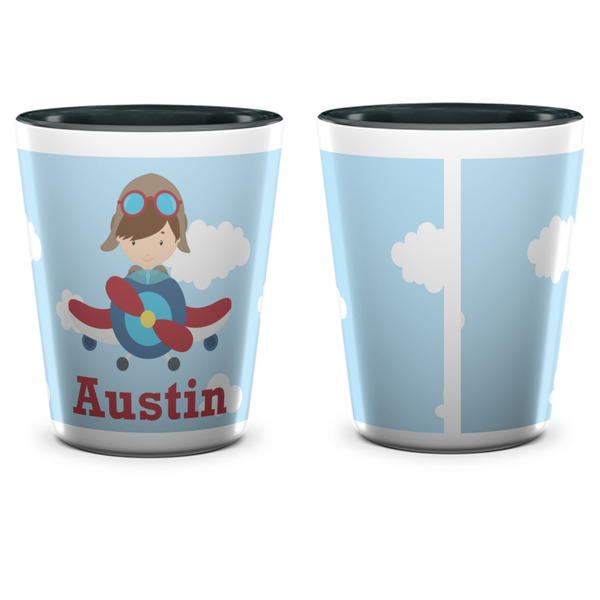 Airplane & Pilot Shot Glass - Two Tone - APPROVAL