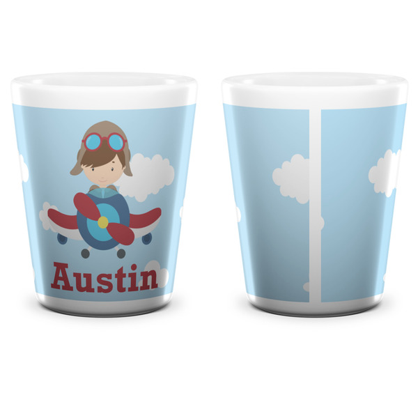 Airplane & Pilot Shot Glass - White - APPROVAL