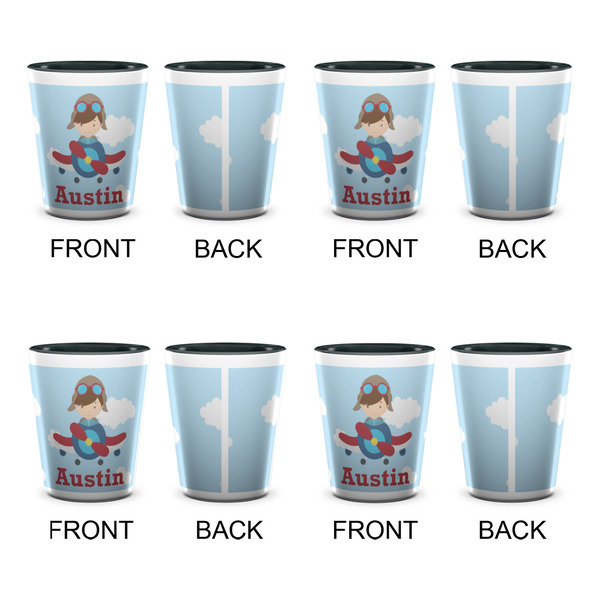 Airplane & Pilot Shot Glassess - Two Tone - Set of 4 - APPROVAL