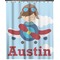 Airplane & Pilot Extra Long Shower Curtain - 70"x84" (Personalized)