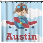 Airplane & Pilot Shower Curtain - Custom Size (Personalized)
