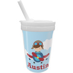 Airplane & Pilot Sippy Cup with Straw (Personalized)