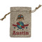 Airplane & Pilot Small Burlap Gift Bag - Front (Personalized)