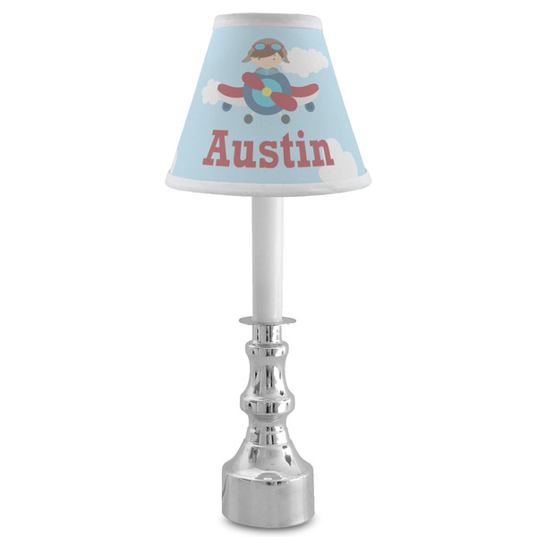 Airplane & Pilot Small Chandelier Lamp - LIFESTYLE (on candle stick)