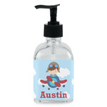 Airplane & Pilot Glass Soap & Lotion Bottle - Single Bottle (Personalized)