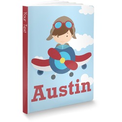 Airplane & Pilot Softbound Notebook - 5.75" x 8" (Personalized)